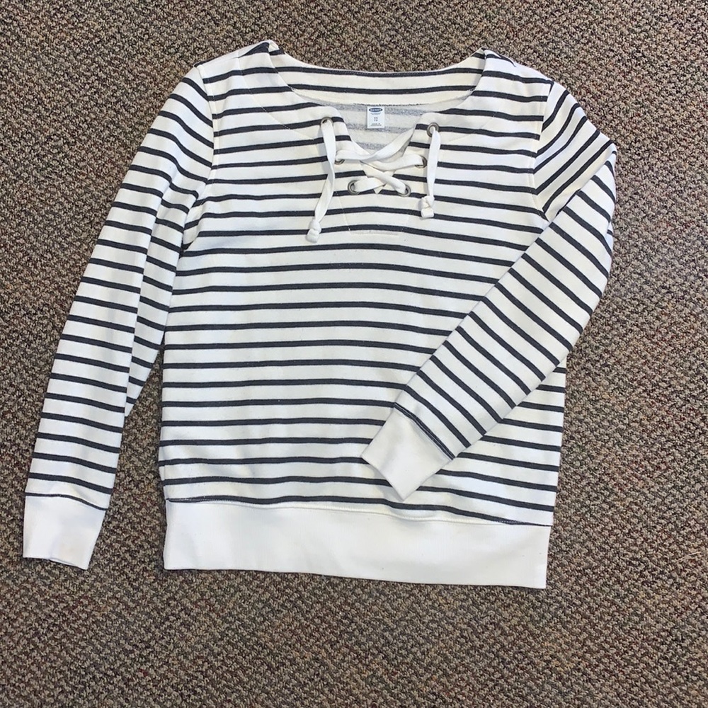 black and white striped sweatshirt